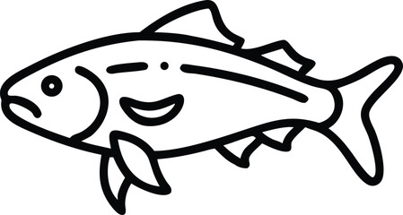 asian carp line arts with white background