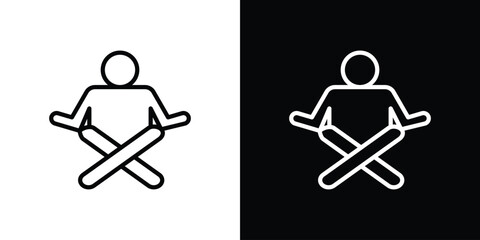 Meditating icon for website, vector design template elegant style