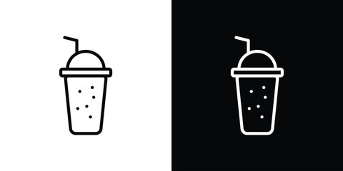 Milkshake icon for website, vector design template elegant style