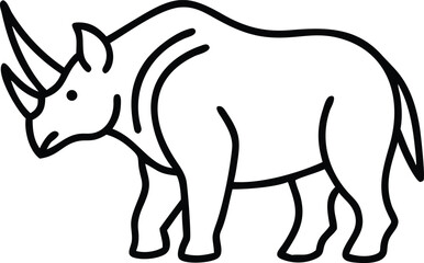 arsinoitherium line arts with white background