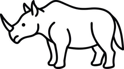 arsinoitherium line arts with white background