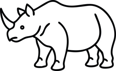 arsinoitherium line arts with white background