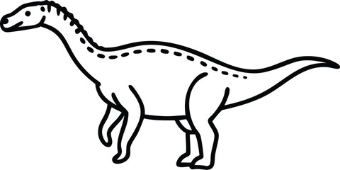 amargasaurus line arts with white background
