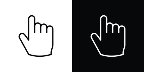Pointing hand icon for website, vector design template elegant style