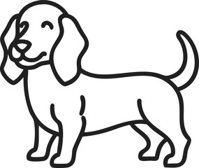 alpine dachsbracke line arts with white background 