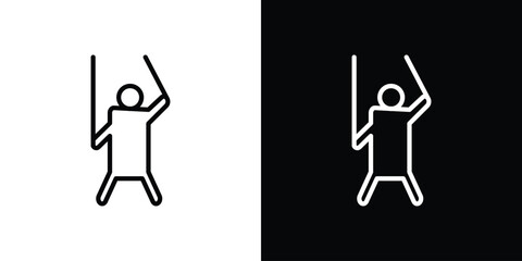 Puppet icon for website, vector design template elegant style