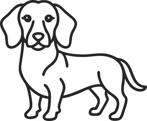alpine dachsbracke line arts with white background 
