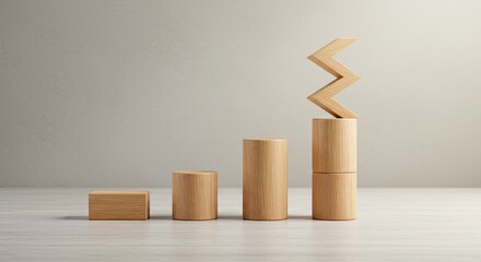 Wooden Blocks Stacked to Symbolize Growth, Progression, and Development