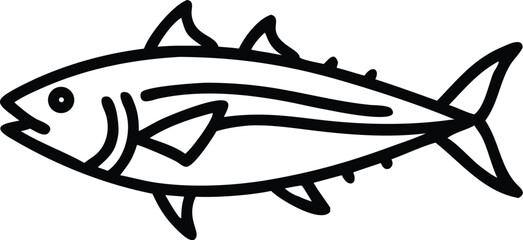 albacore tuna line arts with white background