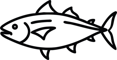 albacore tuna line arts with white background
