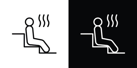 Sauna icon for website, vector design template elegant style