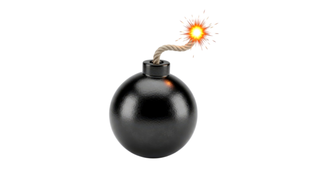 Dramatic Close-Up of a Lit Bomb Fuse, About to Explode