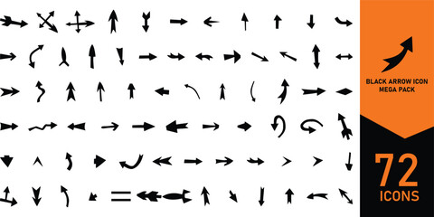 Black Arrow Icon Mega Pack – Bold, Curved, Twisted, Geometric & Abstract Directions
