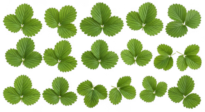 Fresh Green Clover Leaves Arranged for a Natural and Wholesome Aesthetic, isolated on a transparent background - Powered by Adobe