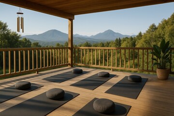  Outdoor Meditation Platform with Mountain View