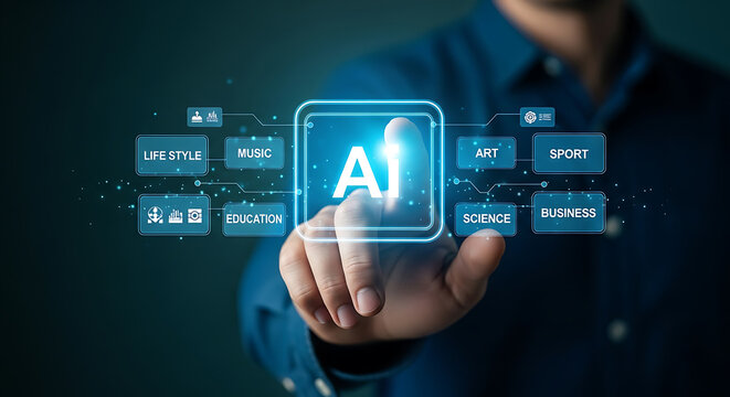 Artificial intelligence interface interacting with digital applications technology