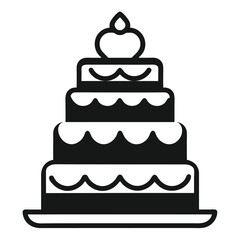 Minimal Wedding Cake Illustration