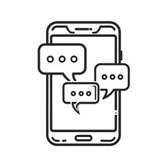Digital Dialogue: A sleek smartphone interface showcases a vibrant digital conversation, with multiple speech bubbles. It's a vivid illustration of modern communication.