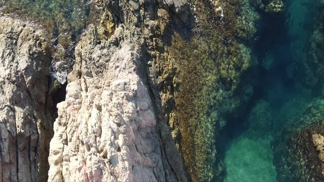aerial view of the Mediterranean sea, Tossa de Mar, Catalonia, Spain