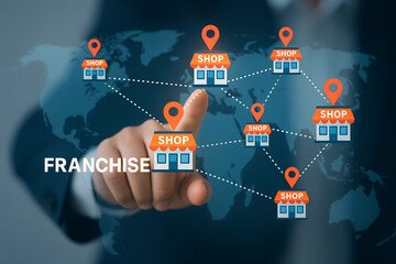 Naklejka premium Global Franchise Business Expanding Your Brand Worldwide