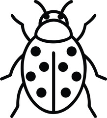 asian lady beetle line arts with white background.eps