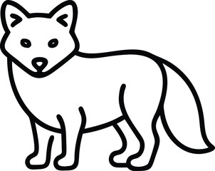  arctic fox line arts with white background
