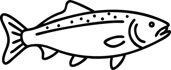  arctic char line arts with white background