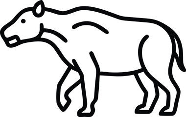  archaeotherium line arts with white background