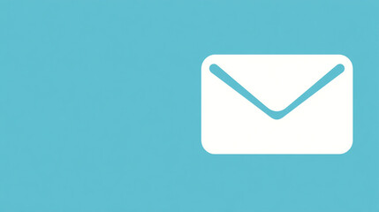 Minimalist email icon on a clean blank background with ample caption space on the side. Simple design emphasizing clarity and digital communication. Perfect for UI, apps, and presentations.

