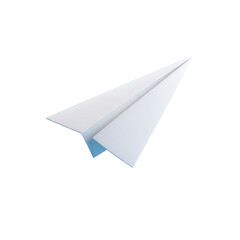 Elegant White Paper Airplane Isolated on a Clear Background for Creative and Educational Use Transparent background or PNG