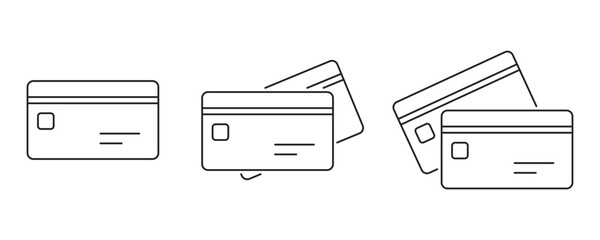 Credit card icon set. Line icon credit card. Credit card payment icon vector.