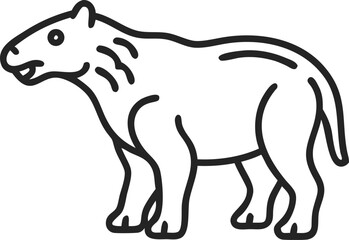  archaeotherium line arts with white background