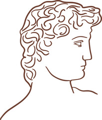 Greek man line art monoline hand drawing illustration
