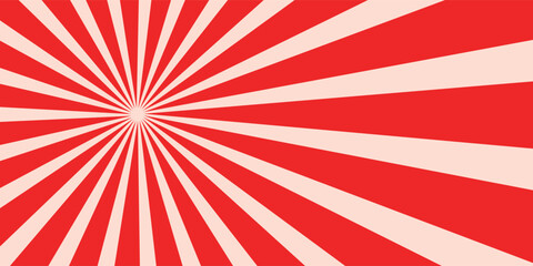 Bright red rays background. Comics, pop art style.