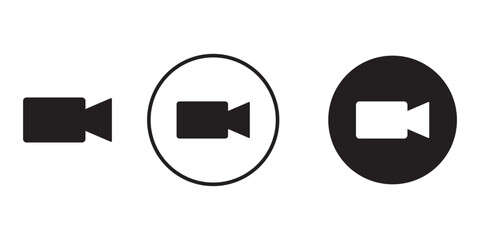 Video camera icons set. movie sign. video camera symbol. video camera icon for streaming , face time icons video call symbol.