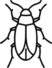  ambrosia beetle line arts with white background
