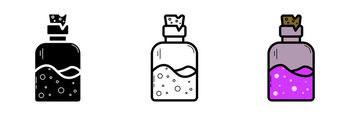 potion bottle icon on white background