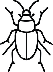  ambrosia beetle line arts with white background