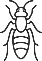  ambrosia beetle line arts with white background