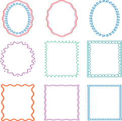 doodle frame hand drawing element set