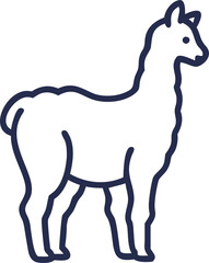  alpaca line arts with white background