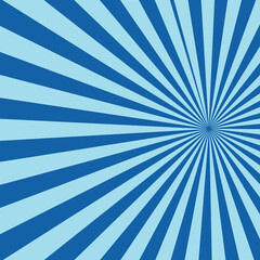 Sunlight rays background. powder blue and white color burst background. Sun beam ray sunburst wallpaper. Retro bright backdrop.