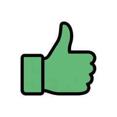 Obraz premium Green Thumbs Up Icon Hand Gesture Approval Symbol isolated on a transparent background 