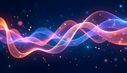 Obraz premium Colorful Abstract Light Wave on Cosmic Background