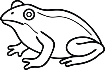  african bullfrog line arts with white background