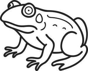  african bullfrog line arts with white background