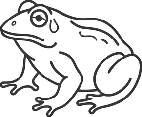  african bullfrog line arts with white background