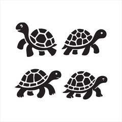 Vector turtle silhouette of a isolated on a white background, Vector illustration
