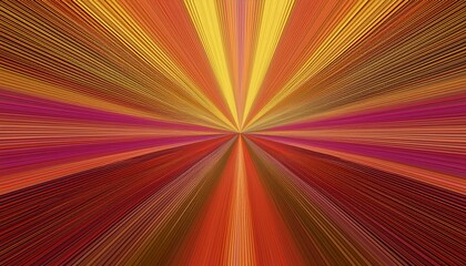 Obraz premium geometric shapes stripes lines rays in vibrant colors on a grainy ultra wide pixel background with dark mix hot yellow pink orange brown beige red gradient perfect for design banners wallpapers