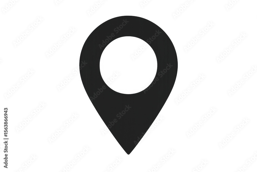 Poster black map pin icon with a transparent background, ideal for location and navigation concepts in digi